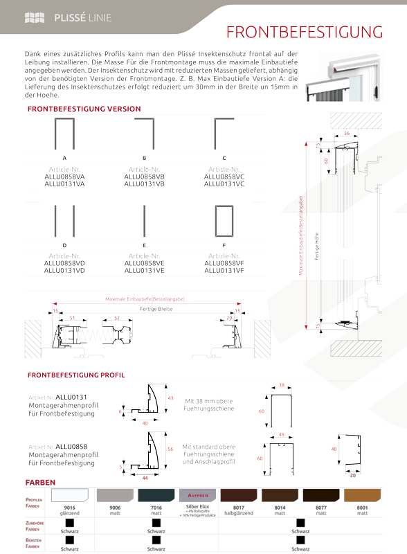 Plissee Zero weitere details