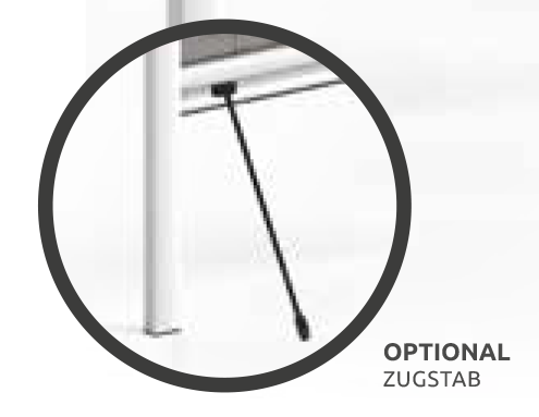 Optional mit Zugstab