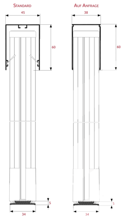 Insektenschutzsystem Plissee Zero Türen Masse seitlich