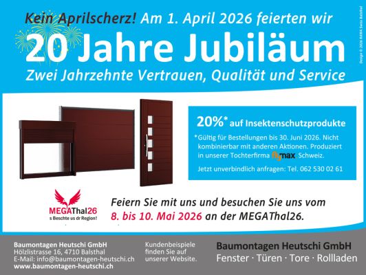 20 Jahriges Jubiläum Baumontagen Heutschi GmbH
