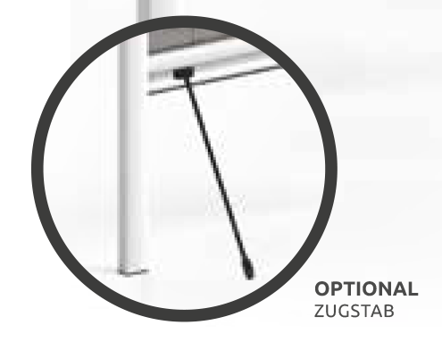 Optional mit Zugstab